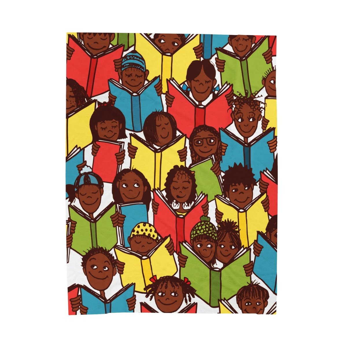 Brown Readers Blanket - Afrocentric Art by The Trini Gee