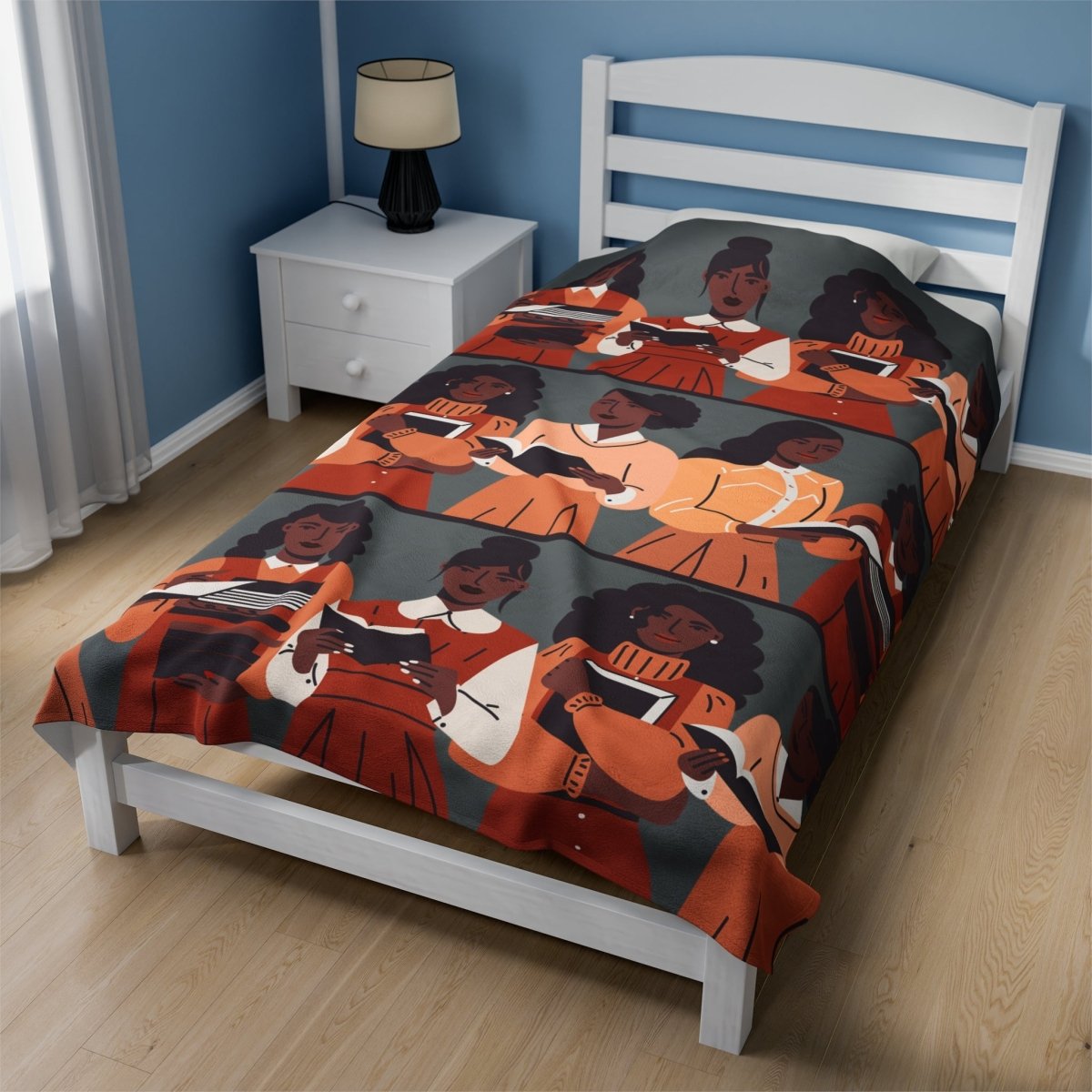 Brown Readers Blanket - Afrocentric Art by The Trini Gee