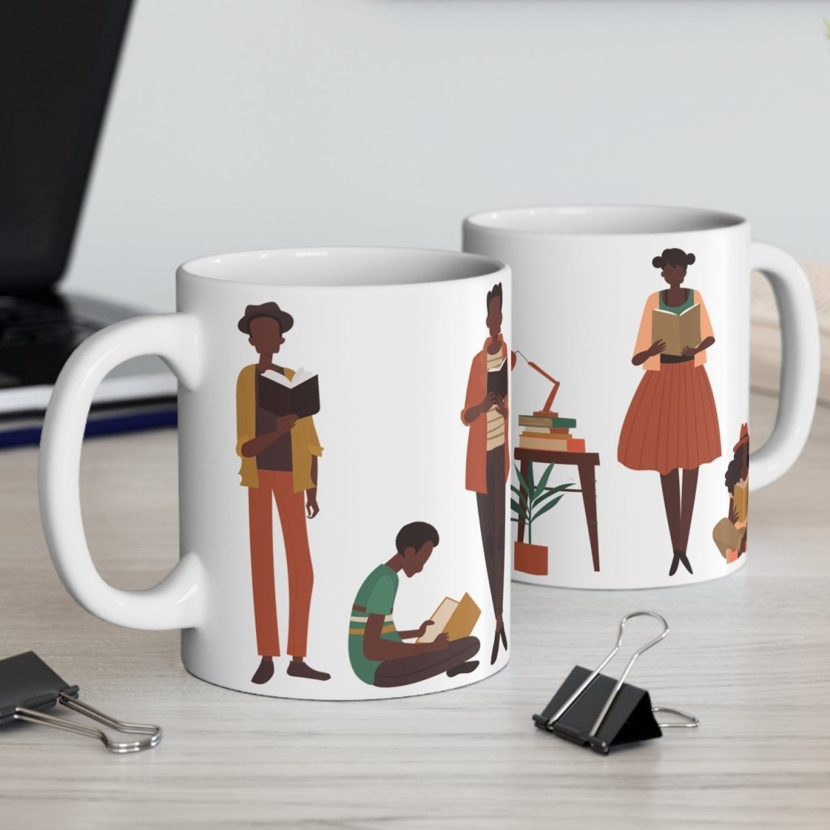 Brown Readers Mug - Afrocentric Art by The Trini Gee