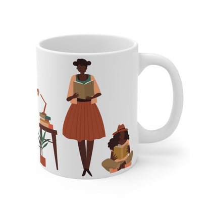 Brown Readers Mug - Afrocentric Art by The Trini Gee