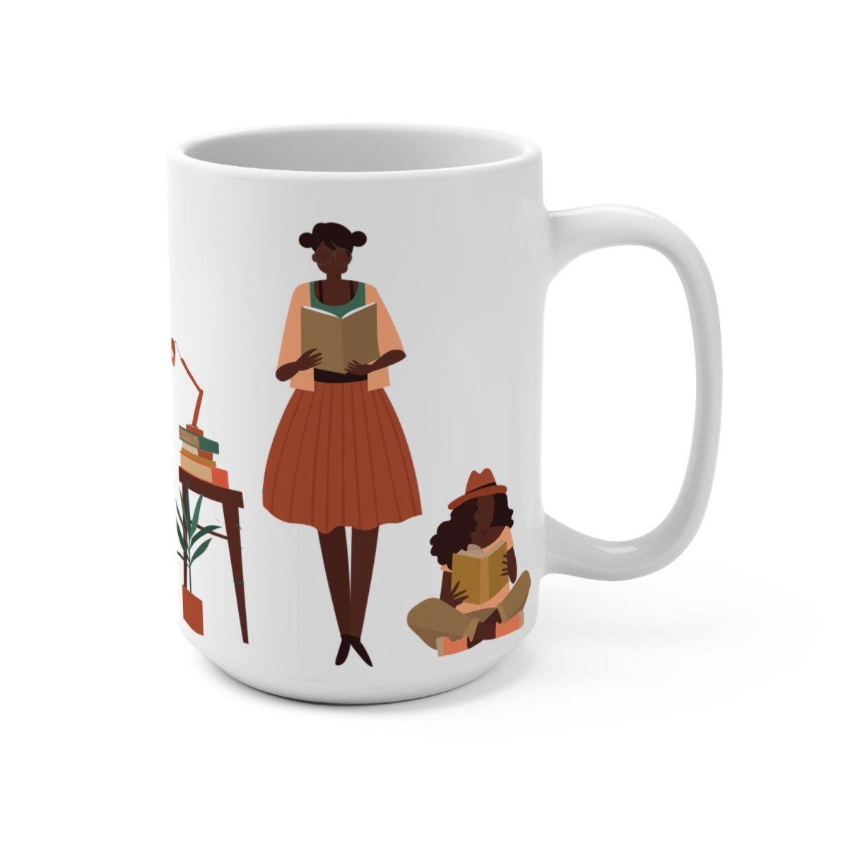 Brown Readers Mug - Afrocentric Art by The Trini Gee