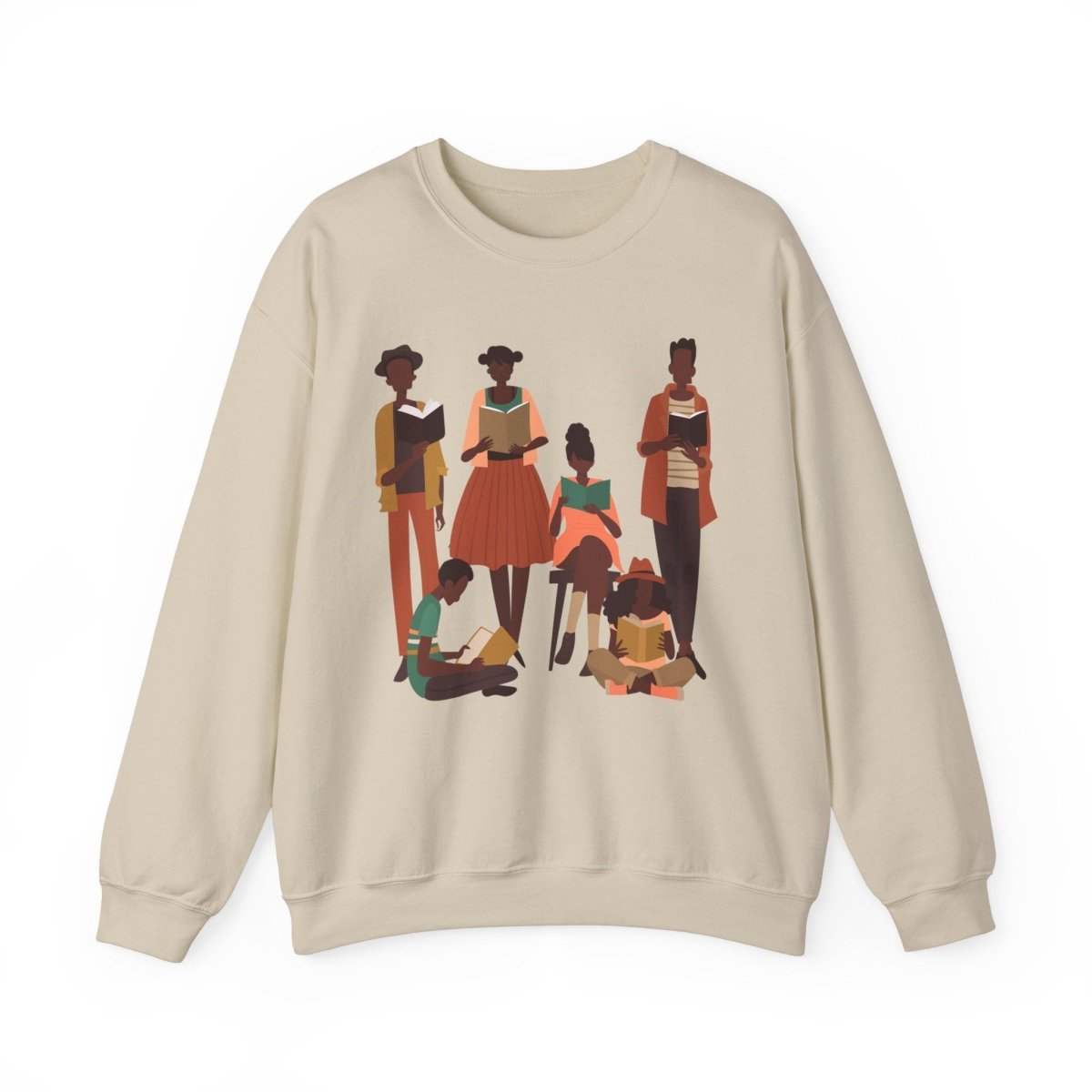 Brown Readers Sweatshirt - Afrocentric Art by The Trini Gee