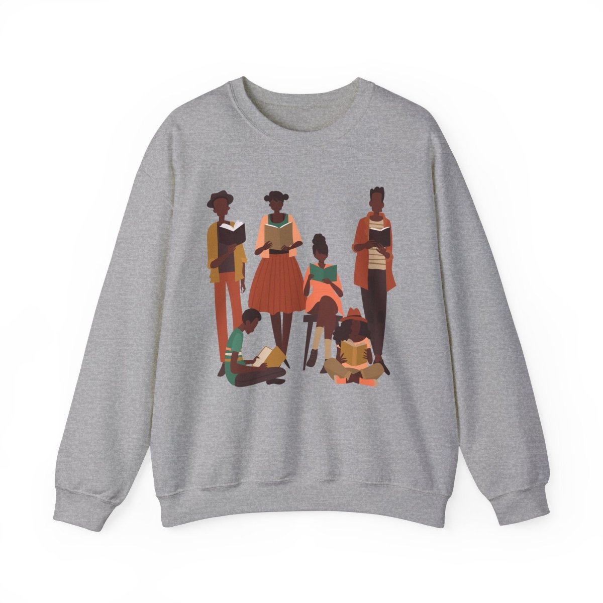 Brown Readers Sweatshirt - Afrocentric Art by The Trini Gee