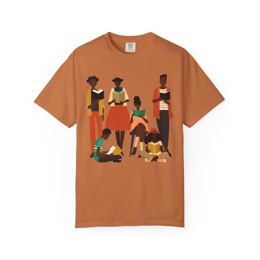 Brown Readers T-shirt - Afrocentric Art by The Trini Gee