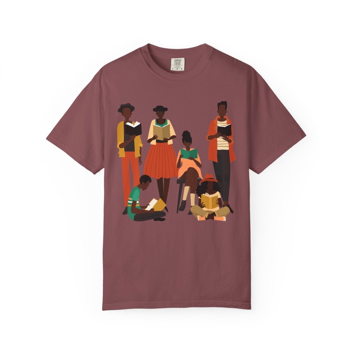 Brown Readers T-shirt - Afrocentric Art by The Trini Gee