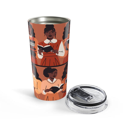 Brown Readers Tumbler - Afrocentric Art by The Trini Gee