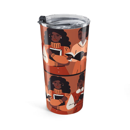 Brown Readers Tumbler - Afrocentric Art by The Trini Gee