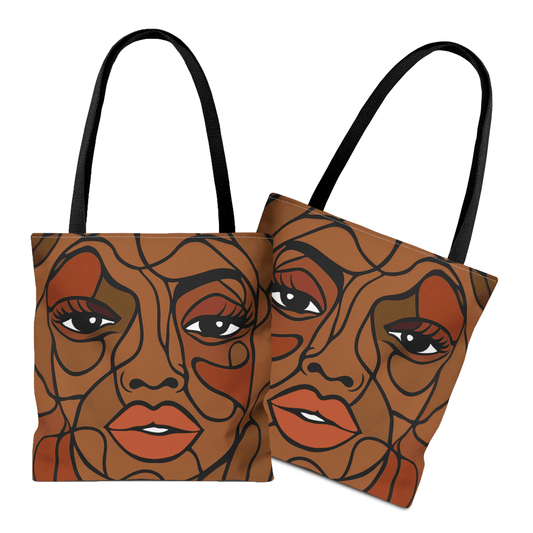 Brown Skin Beauty Tote Bag - Afrocentric Art by The Trini Gee