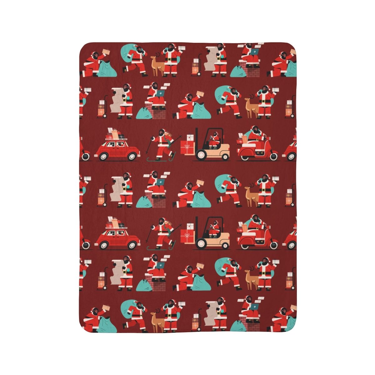 Busy Santa Sherpa Blanket - The Trini Gee