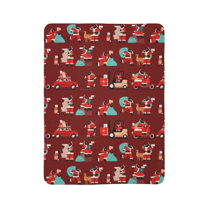 Busy Santa Sherpa Blanket - The Trini Gee
