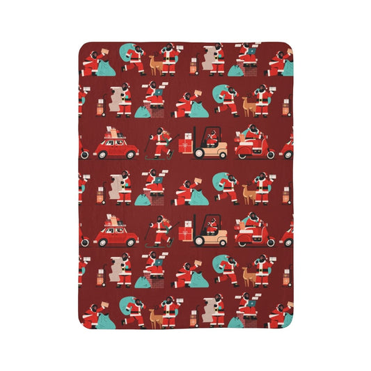 Busy Santa Sherpa Blanket - The Trini Gee