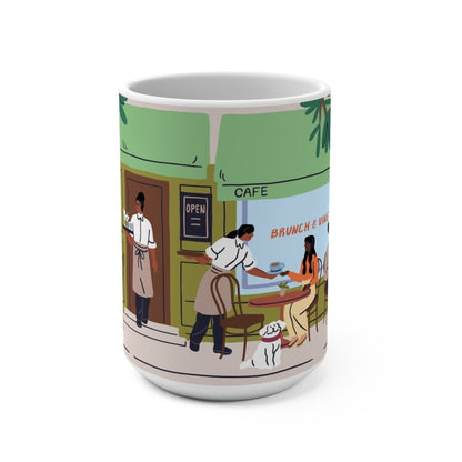 Cafe Patio Scene Mug - Afrocentric Art by The Trini Gee