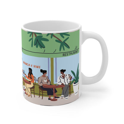 Cafe Patio Scene Mug - Afrocentric Art by The Trini Gee