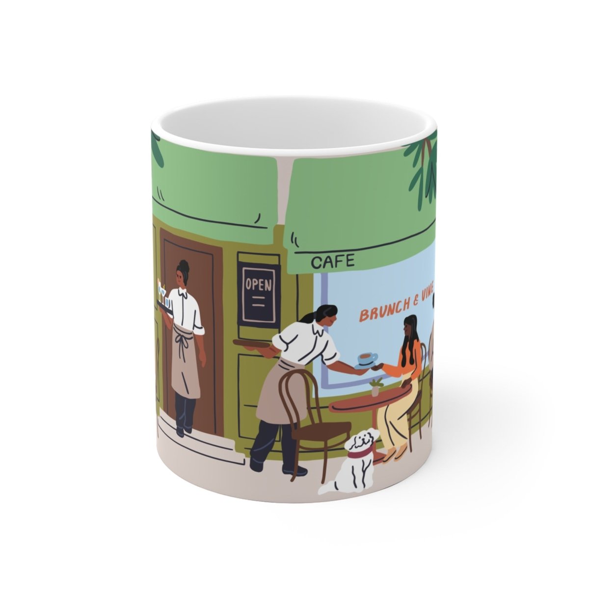 Cafe Patio Scene Mug - Afrocentric Art by The Trini Gee