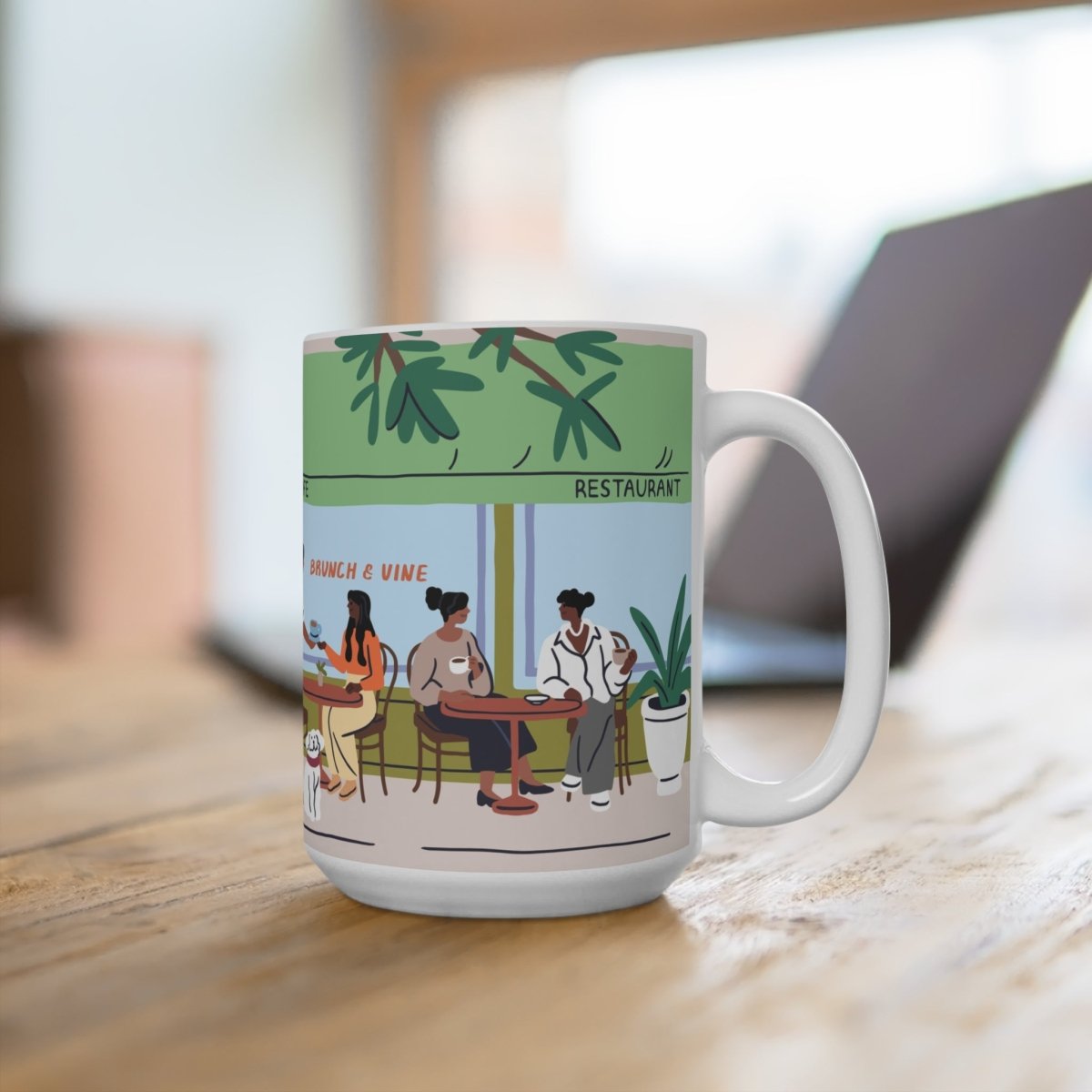 Cafe Patio Scene Mug - Afrocentric Art by The Trini Gee