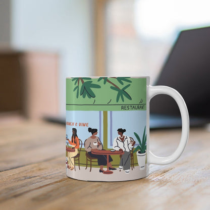 Cafe Patio Scene Mug - Afrocentric Art by The Trini Gee