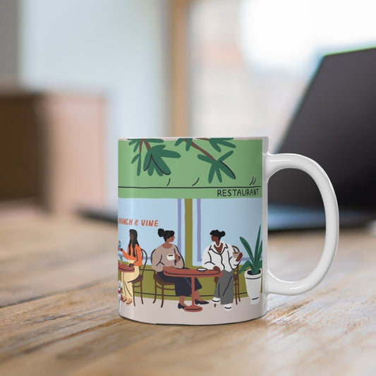 Cafe Patio Scene Mug - Afrocentric Art by The Trini Gee