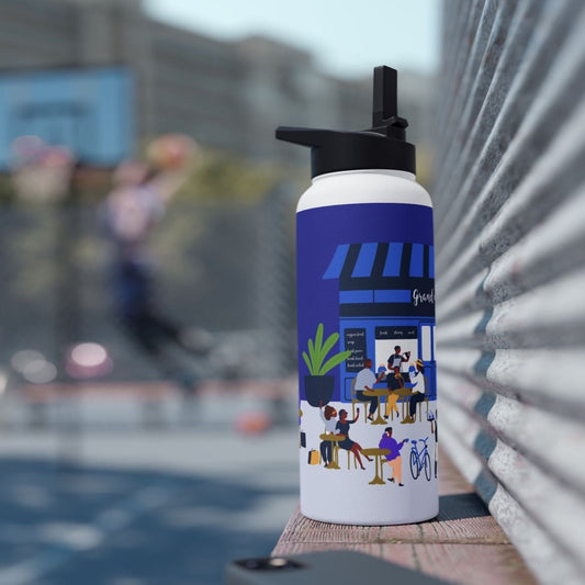 Cafe People 32oz Water Bottle - Afrocentric Art by The Trini Gee