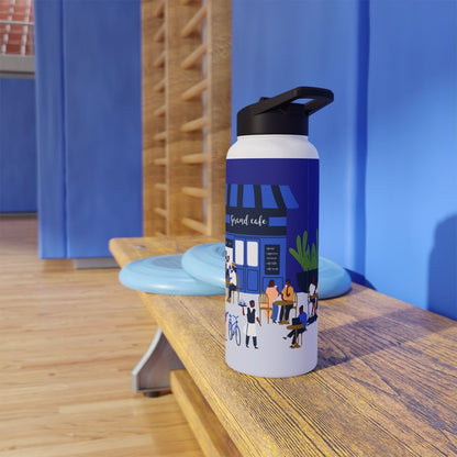 Cafe People 32oz Water Bottle - Afrocentric Art by The Trini Gee