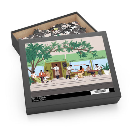 Cafe Scene Puzzle - Afrocentric Art by The Trini Gee