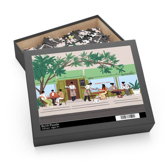 Cafe Scene Puzzle - Afrocentric Art by The Trini Gee