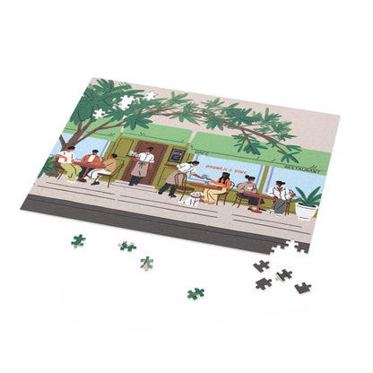 Cafe Scene Puzzle - Afrocentric Art by The Trini Gee