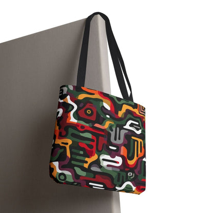 Camo Afro Tote Bag - Afrocentric Art by The Trini Gee