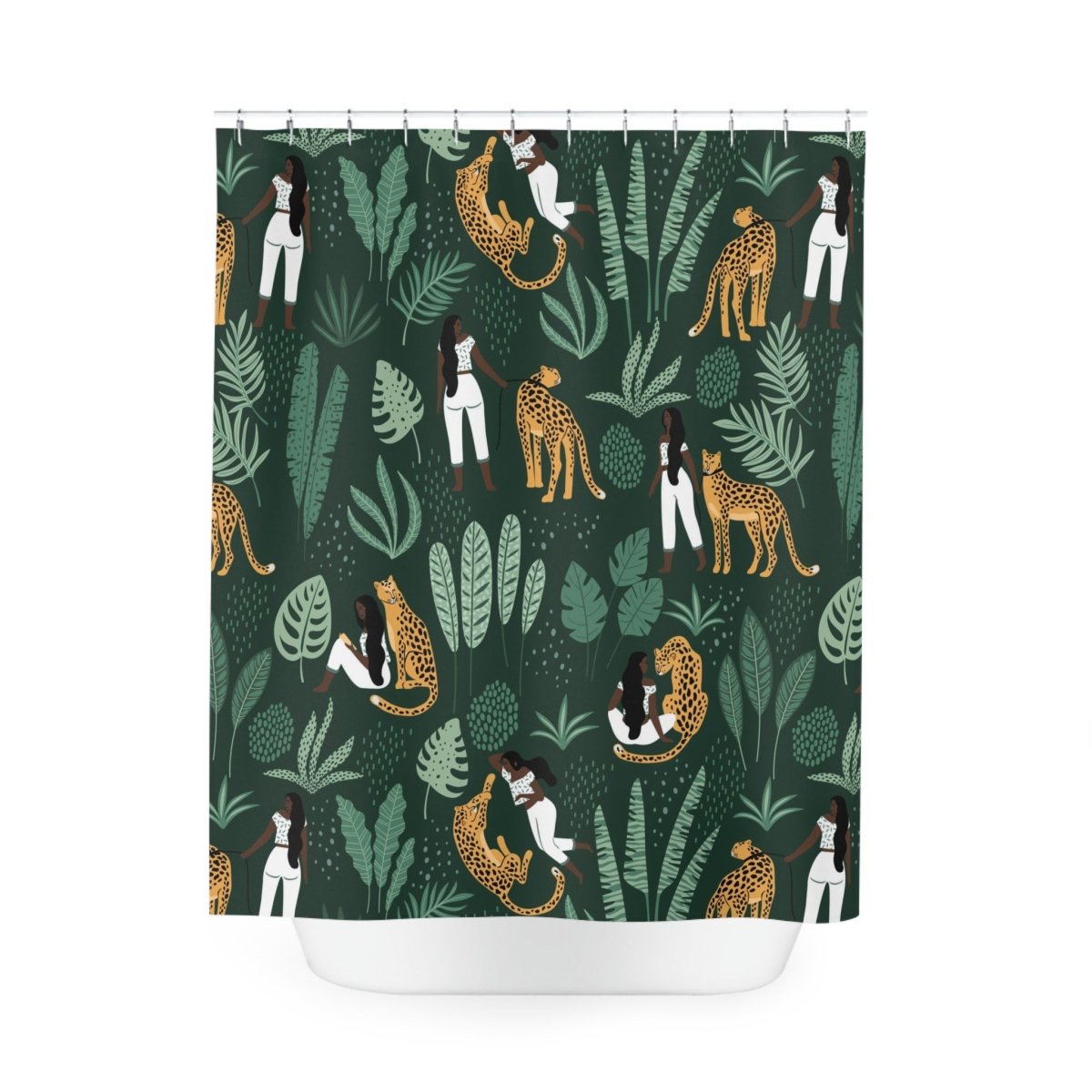 Cheetah Woman Shower Curtain - Afrocentric Art by The Trini Gee