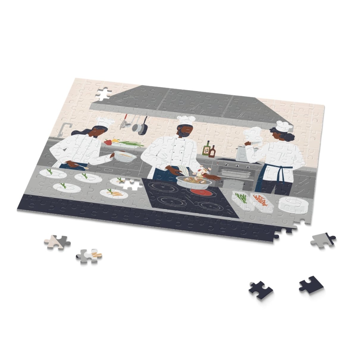 Chef Kitchen Puzzle - Afrocentric Art by The Trini Gee