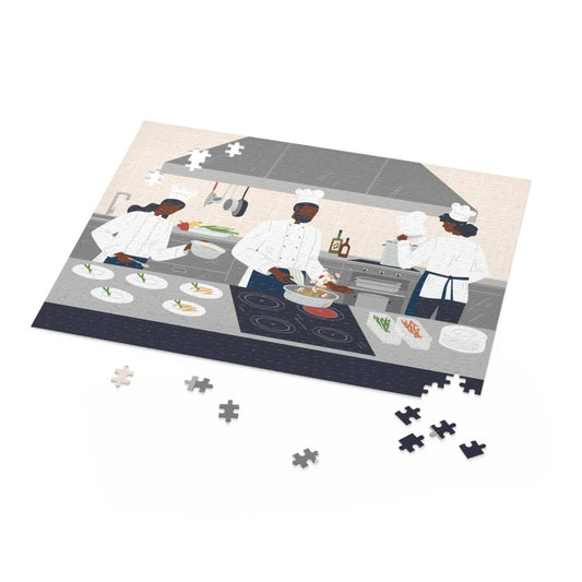 Chef Kitchen Puzzle - Afrocentric Art by The Trini Gee