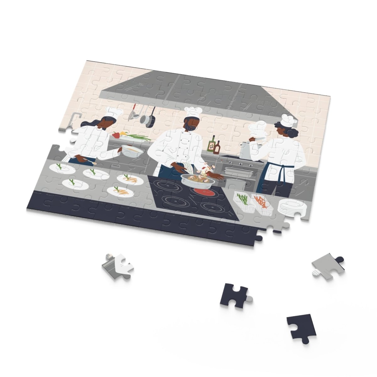 Chef Kitchen Puzzle - Afrocentric Art by The Trini Gee