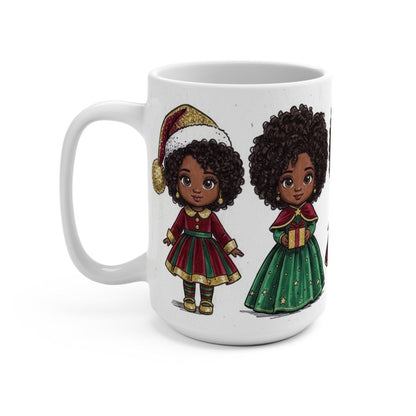 Christmas Chibi Girls Mug - Afrocentric Art by The Trini Gee