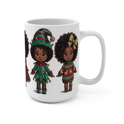 Christmas Chibi Girls Mug - Afrocentric Art by The Trini Gee