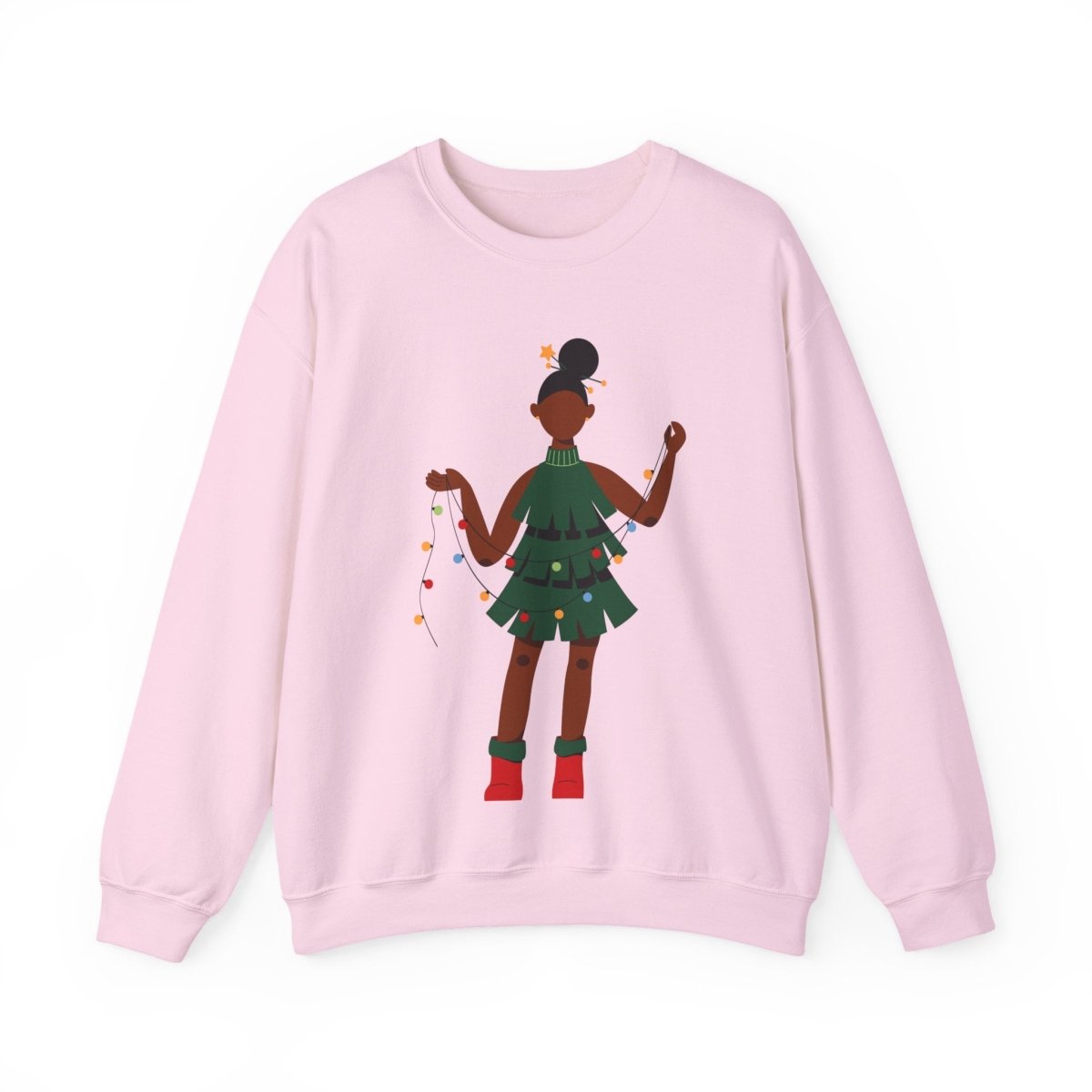 Christmas Dress Lady Sweatshirt - Afrocentric Art by The Trini Gee