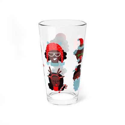 Christmas Faces 16oz Glass - The Trini Gee