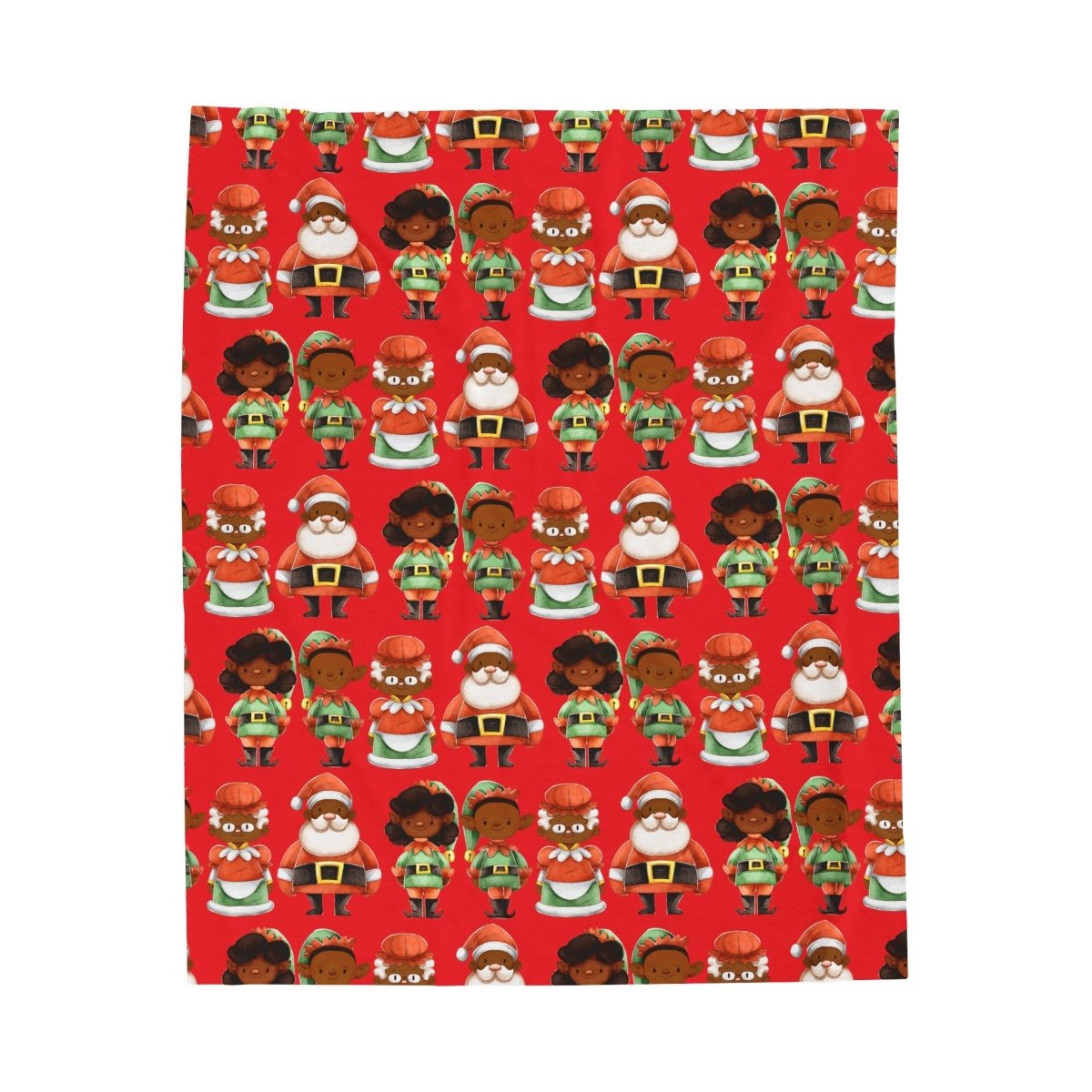 Christmas Family Throw Blanket - Afrocentric Art by The Trini Gee