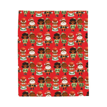 Christmas Family Throw Blanket - Afrocentric Art by The Trini Gee