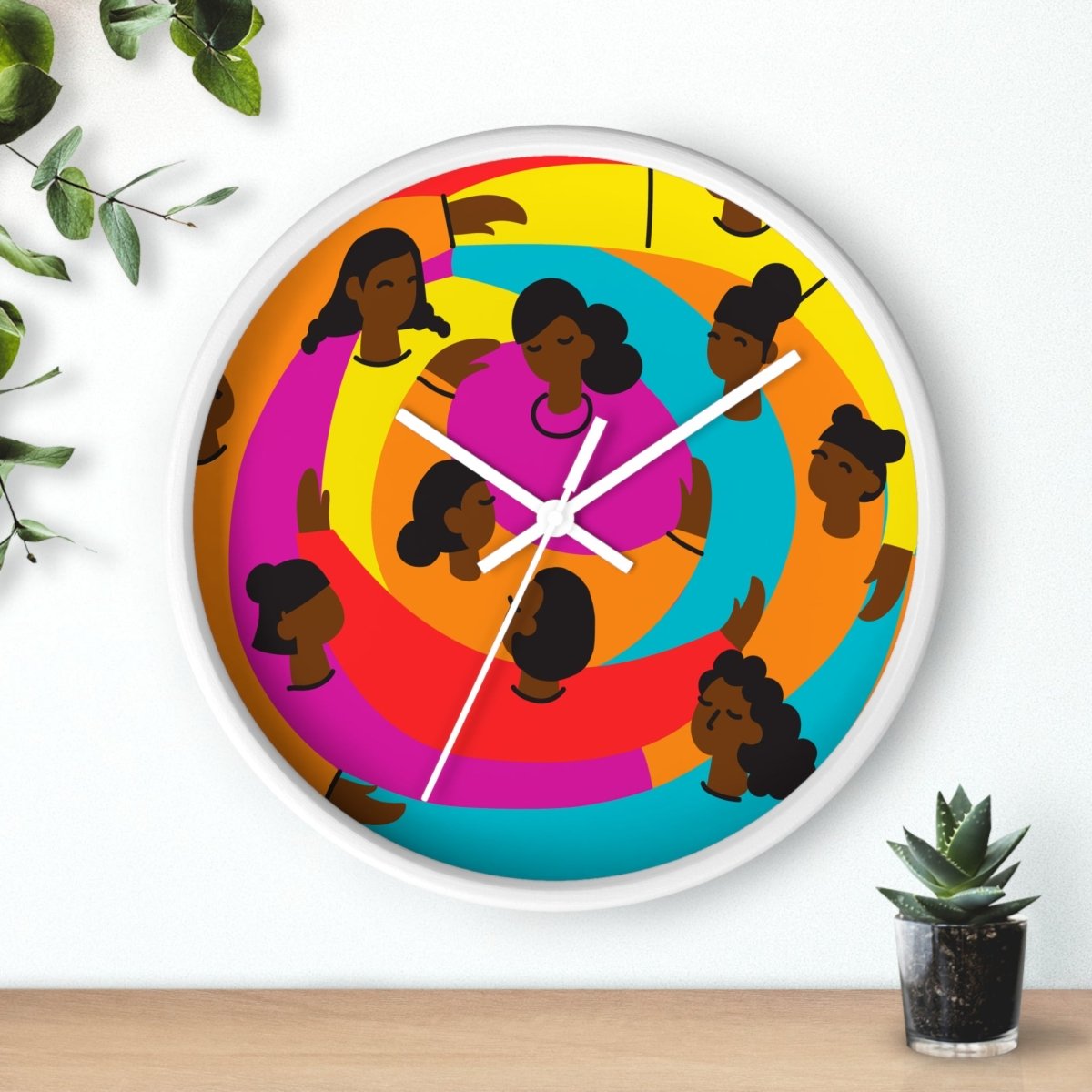 Circle of Women Wall Clock - Afrocentric Art by The Trini Gee