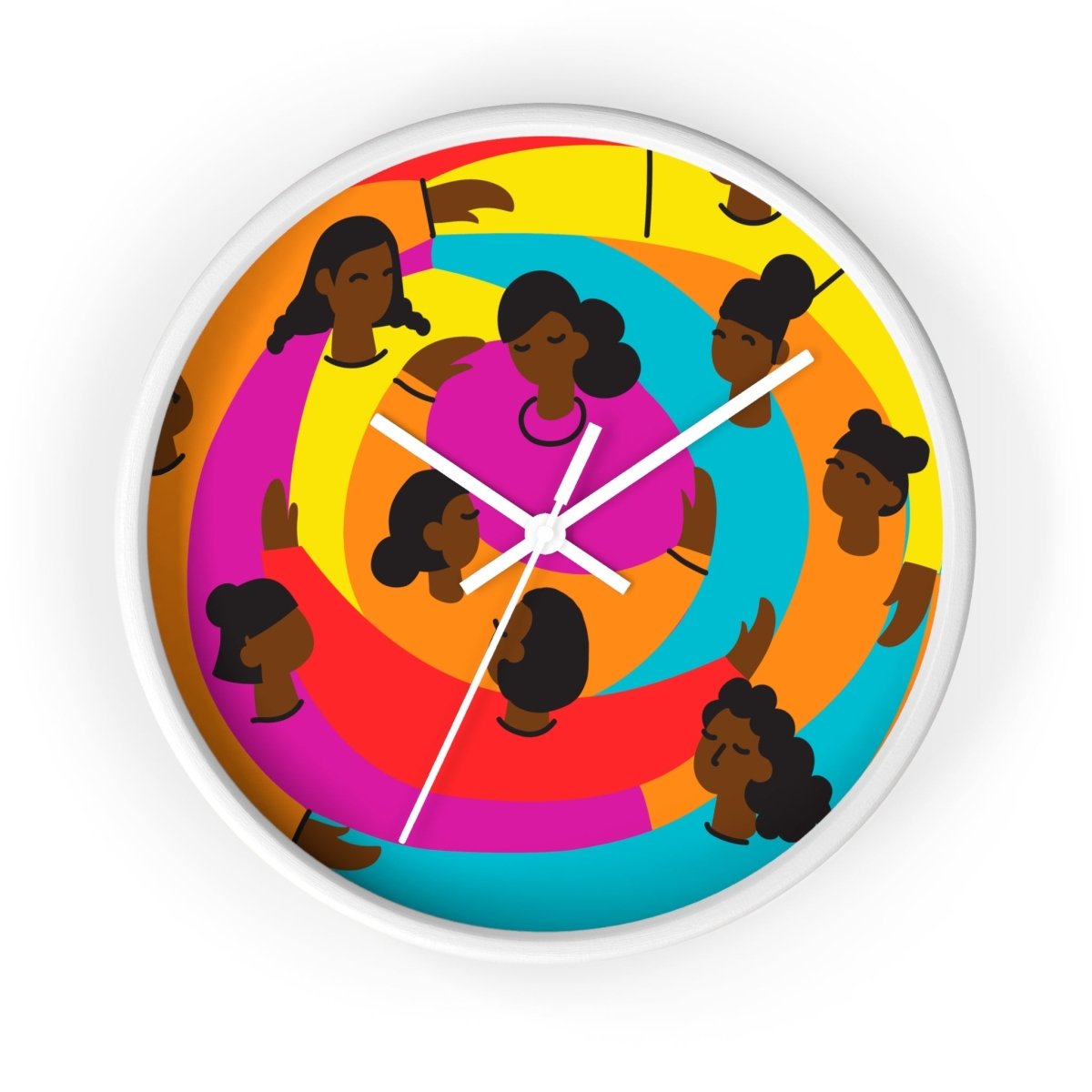 Circle of Women Wall Clock - Afrocentric Art by The Trini Gee