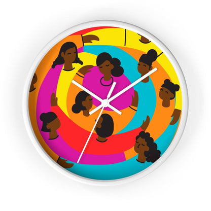 Circle of Women Wall Clock - Afrocentric Art by The Trini Gee