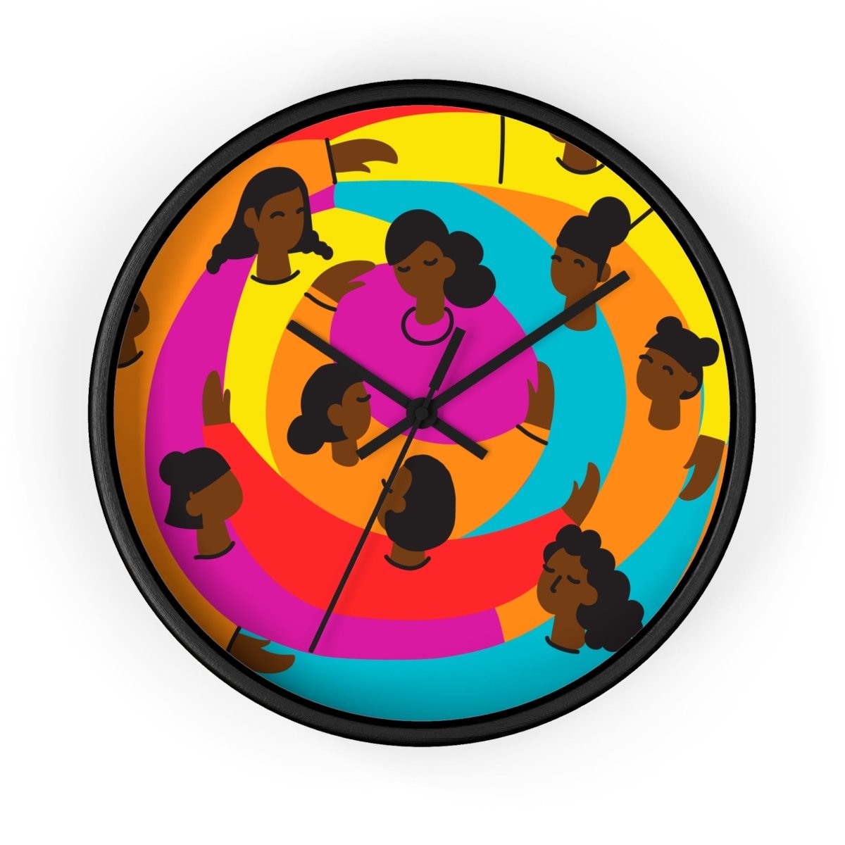 Circle of Women Wall Clock - Afrocentric Art by The Trini Gee