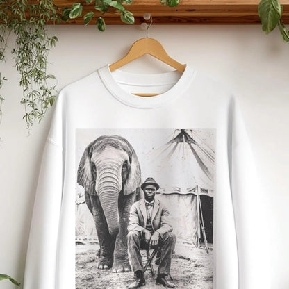 Circus Elephant Sweatshirt - Afrocentric Art by The Trini Gee