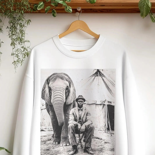 Circus Elephant Sweatshirt - Afrocentric Art by The Trini Gee