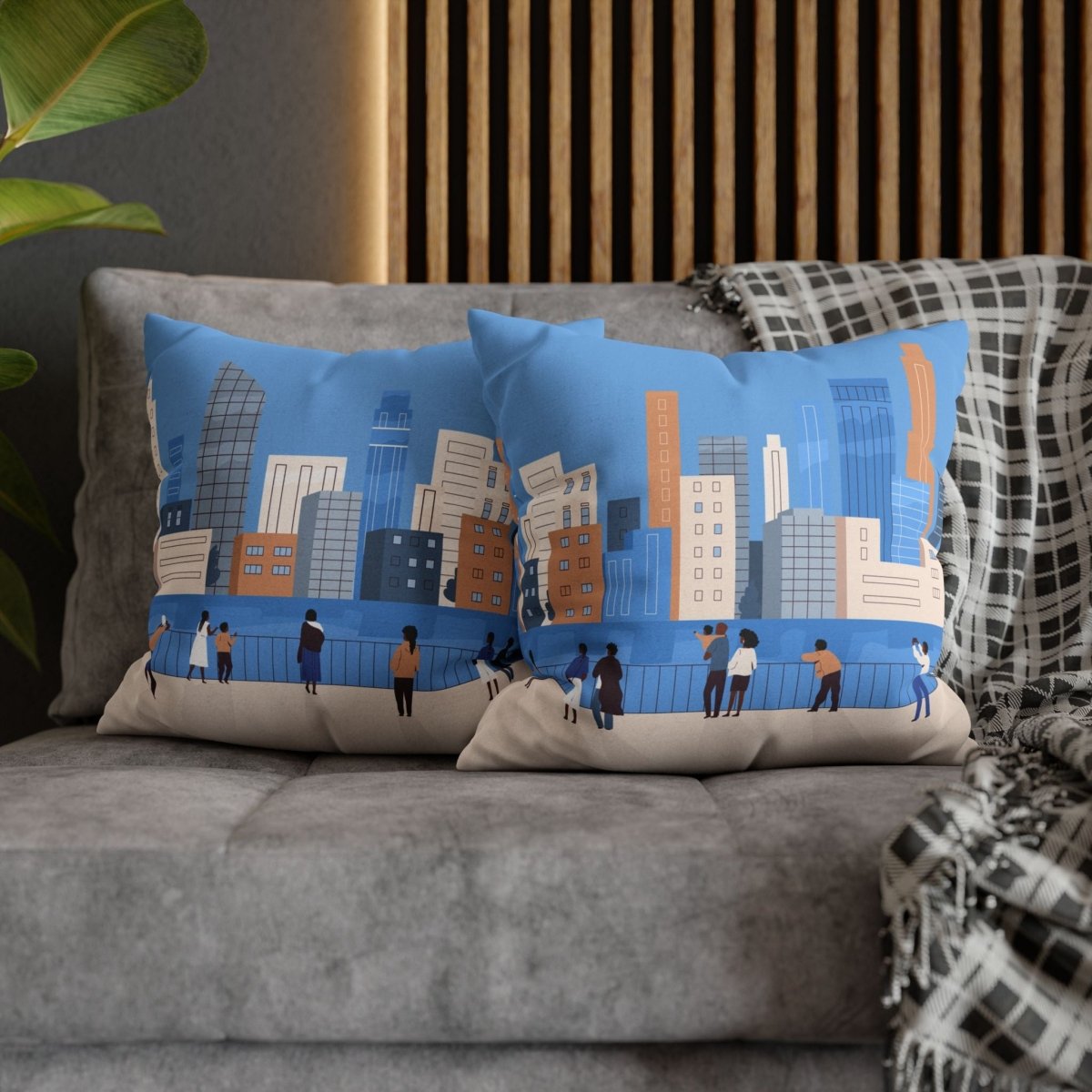 City Tourists Pillow - Afrocentric Art by The Trini Gee