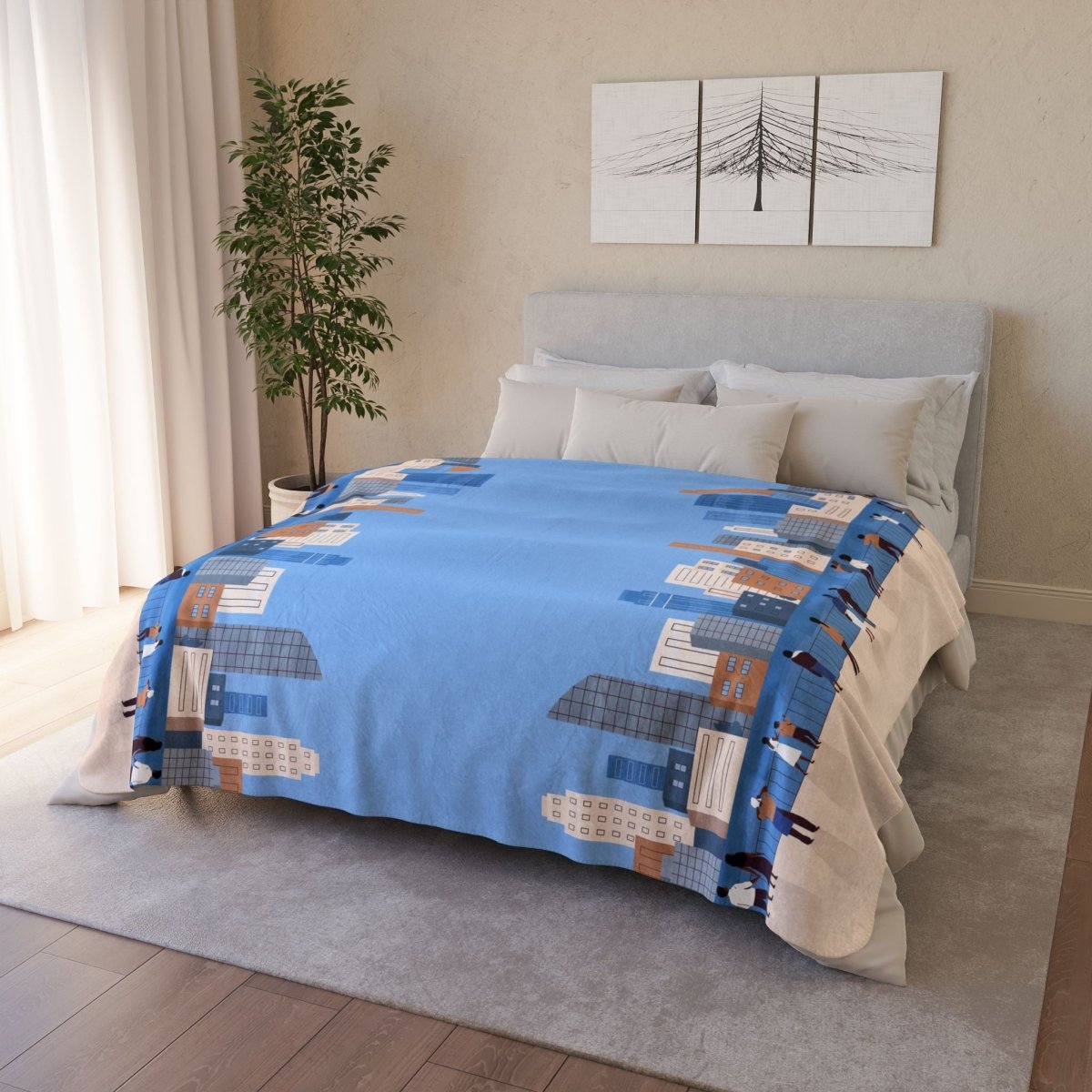 City Tourists Sherpa Blanket - Afrocentric Art by The Trini Gee