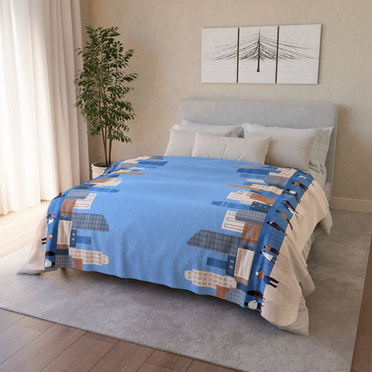 City Tourists Sherpa Blanket - Afrocentric Art by The Trini Gee