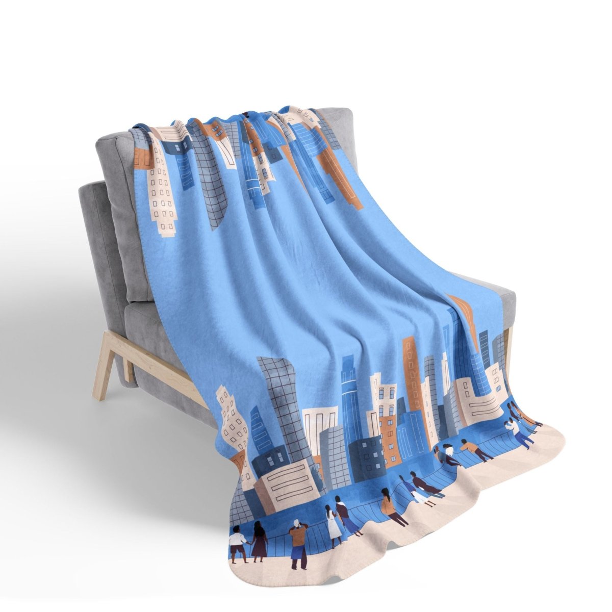 City Tourists Sherpa Blanket - Afrocentric Art by The Trini Gee