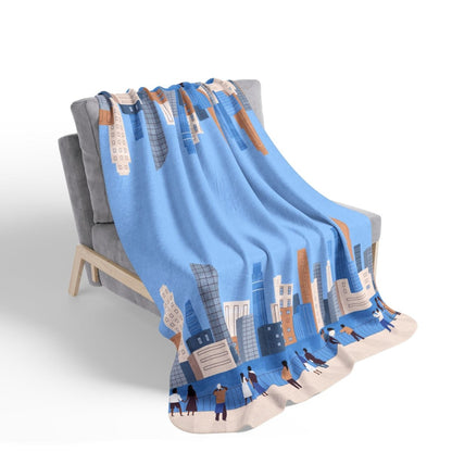 City Tourists Sherpa Blanket - Afrocentric Art by The Trini Gee