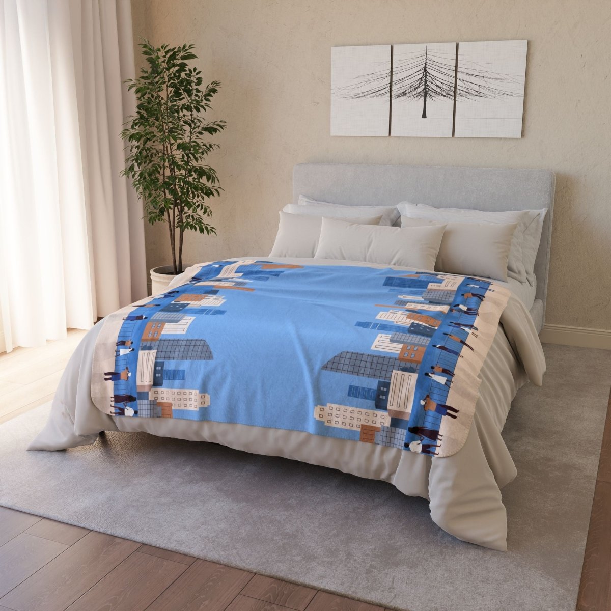 City Tourists Sherpa Blanket - Afrocentric Art by The Trini Gee