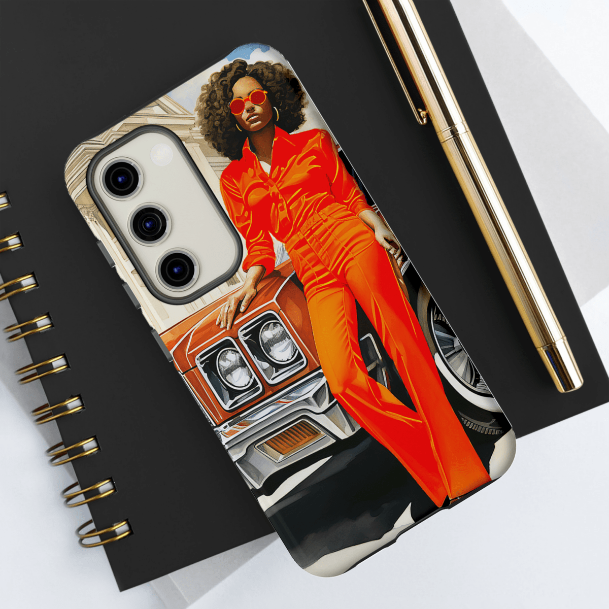 Classic 70s Woman Phone Case - Afrocentric Art by The Trini Gee